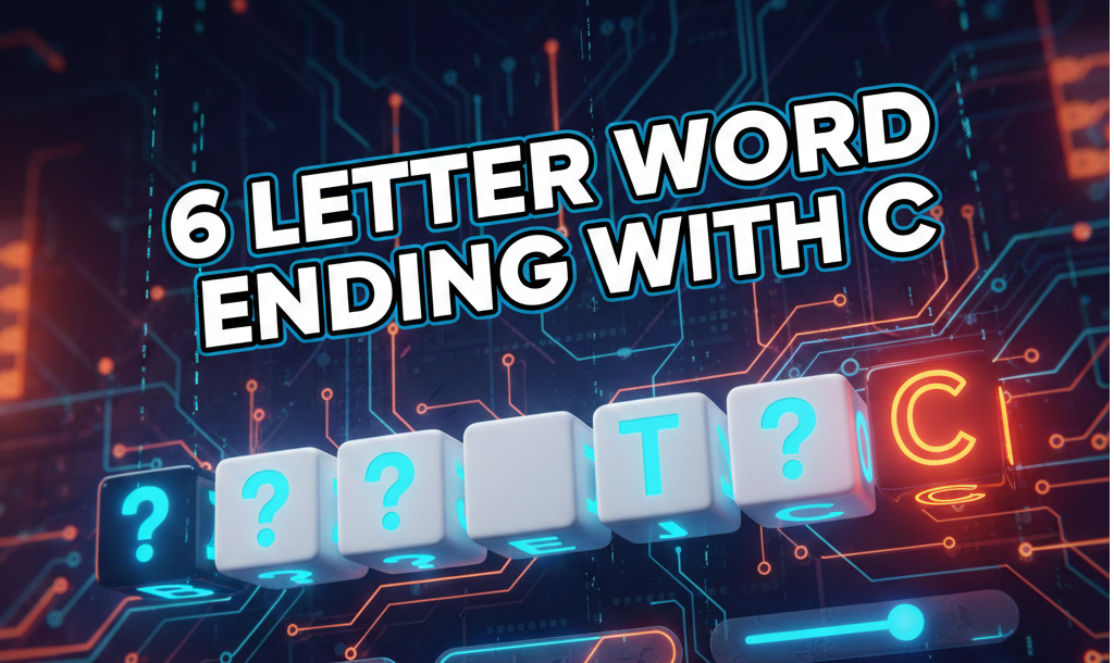 6 letter word Ending With C