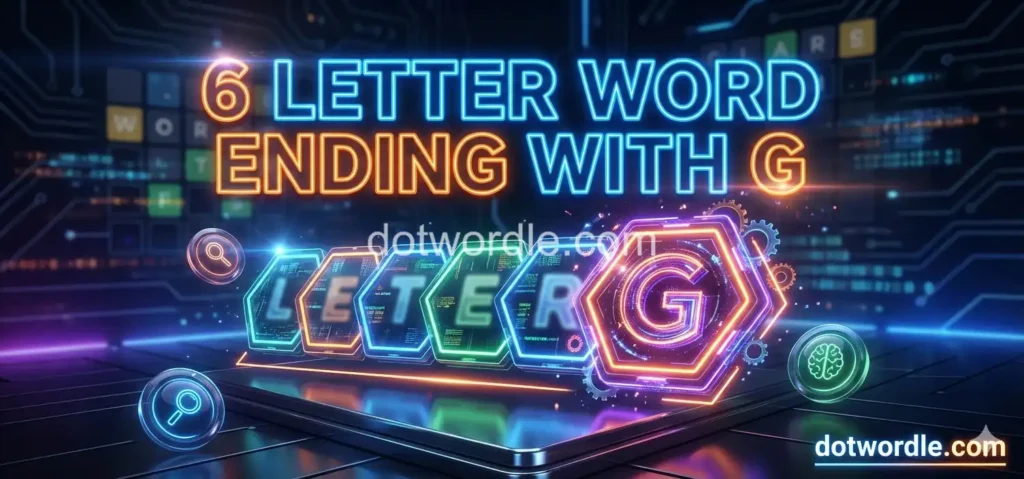 6 letter word Ending With G