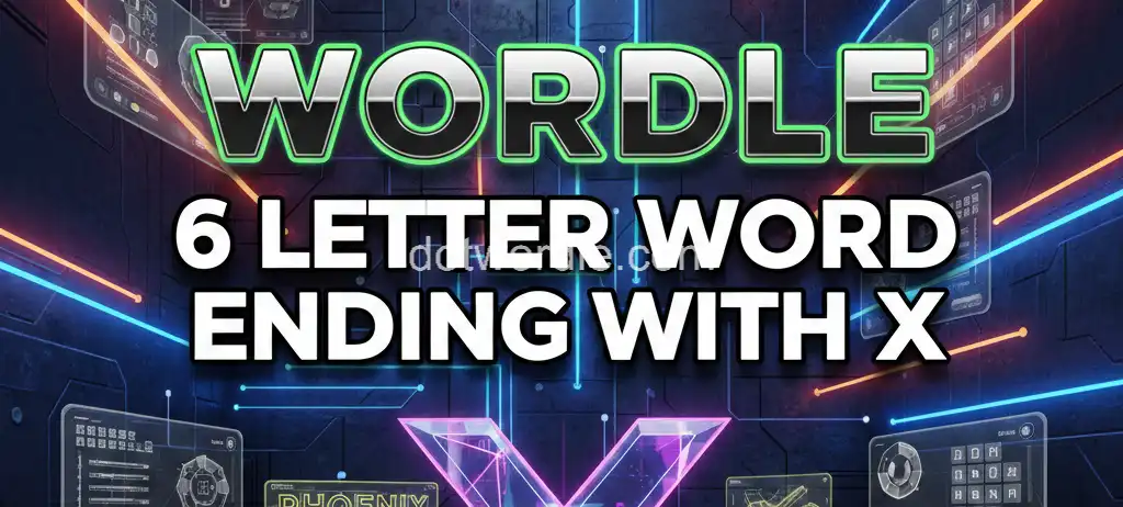 6 letter word Ending With X